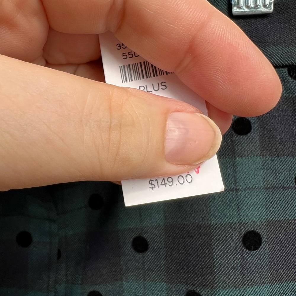 NWT Talbots Fun Blackwatch Plaid Black Polka Dot Wool Blend Ankle Pants - Picture 5 of 6